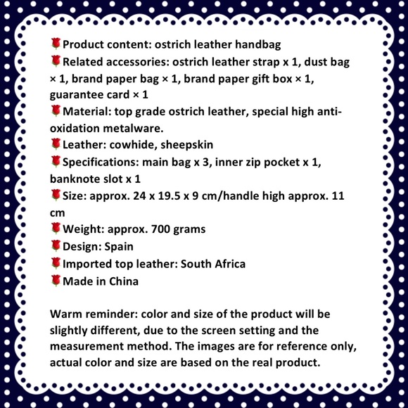 Pre-order D'MOM elegant ostrich handmade bag! - Picture 8 of 8